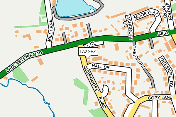 LA2 9PZ map - OS OpenMap – Local (Ordnance Survey)