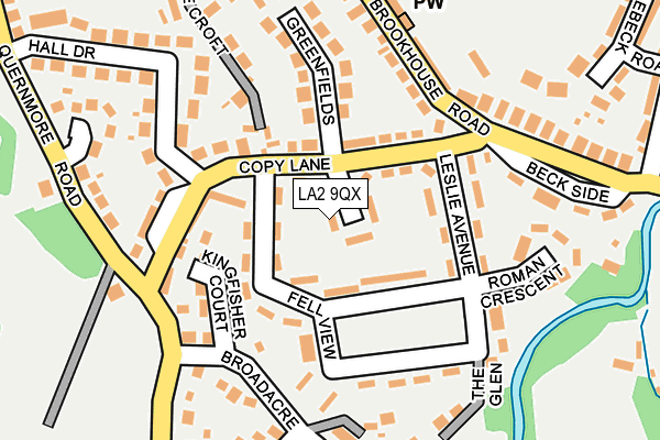 LA2 9QX map - OS OpenMap – Local (Ordnance Survey)