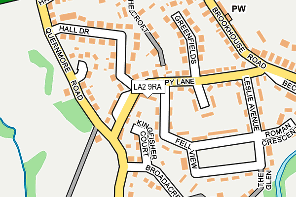 LA2 9RA map - OS OpenMap – Local (Ordnance Survey)