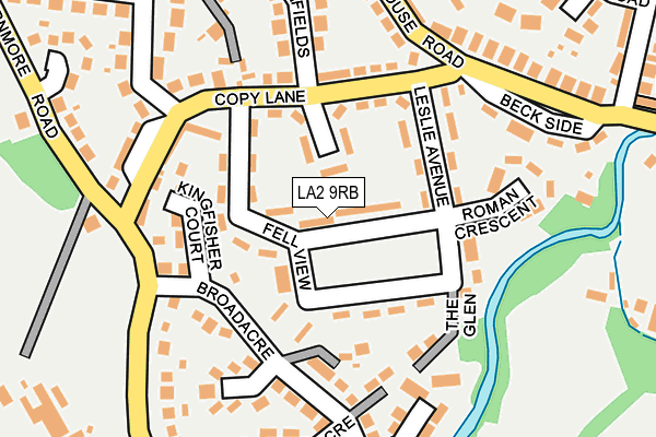 LA2 9RB map - OS OpenMap – Local (Ordnance Survey)