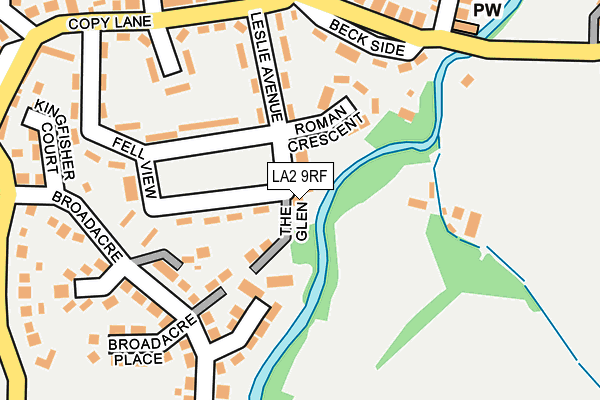 LA2 9RF map - OS OpenMap – Local (Ordnance Survey)