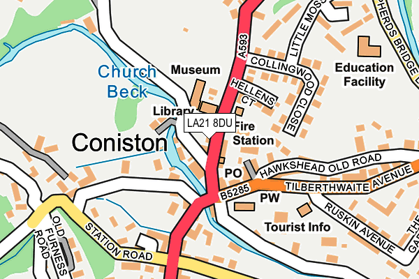 LA21 8DU map - OS OpenMap – Local (Ordnance Survey)