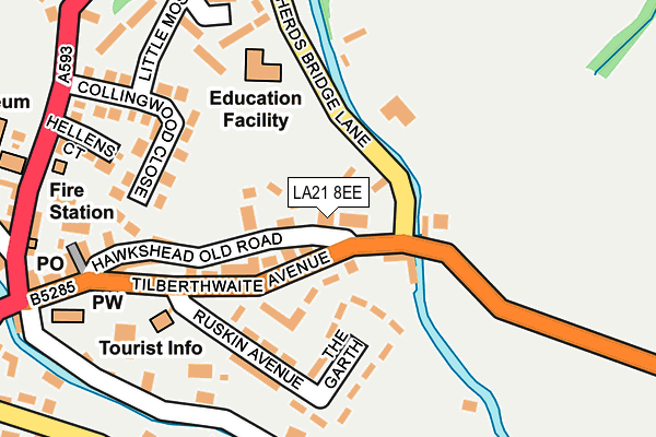 LA21 8EE map - OS OpenMap – Local (Ordnance Survey)