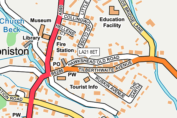 LA21 8ET map - OS OpenMap – Local (Ordnance Survey)