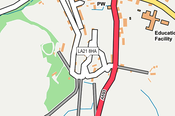 LA21 8HA map - OS OpenMap – Local (Ordnance Survey)