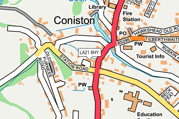 LA21 8HY map - OS OpenMap – Local (Ordnance Survey)
