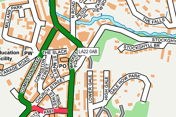 LA22 0AB map - OS OpenMap – Local (Ordnance Survey)
