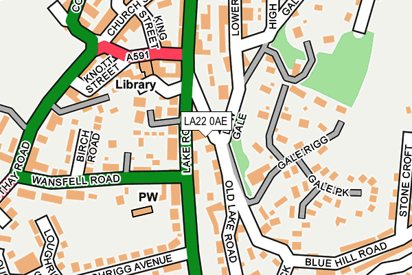 LA22 0AE map - OS OpenMap – Local (Ordnance Survey)