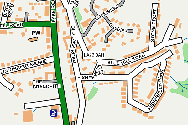 LA22 0AH map - OS OpenMap – Local (Ordnance Survey)