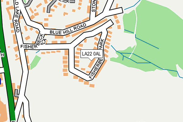 LA22 0AL map - OS OpenMap – Local (Ordnance Survey)