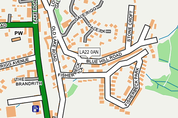 LA22 0AN map - OS OpenMap – Local (Ordnance Survey)