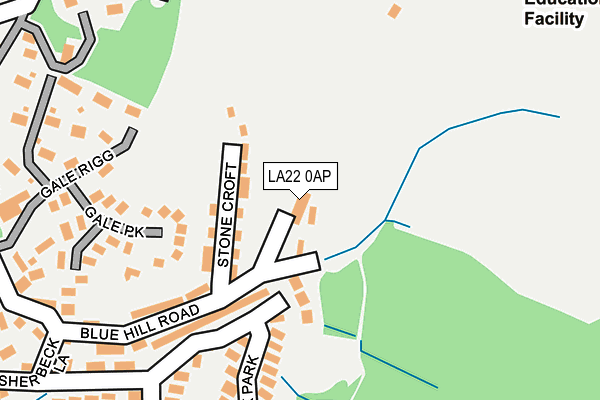 LA22 0AP map - OS OpenMap – Local (Ordnance Survey)