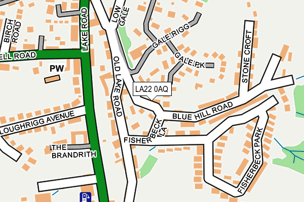 LA22 0AQ map - OS OpenMap – Local (Ordnance Survey)