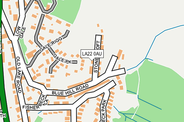 LA22 0AU map - OS OpenMap – Local (Ordnance Survey)
