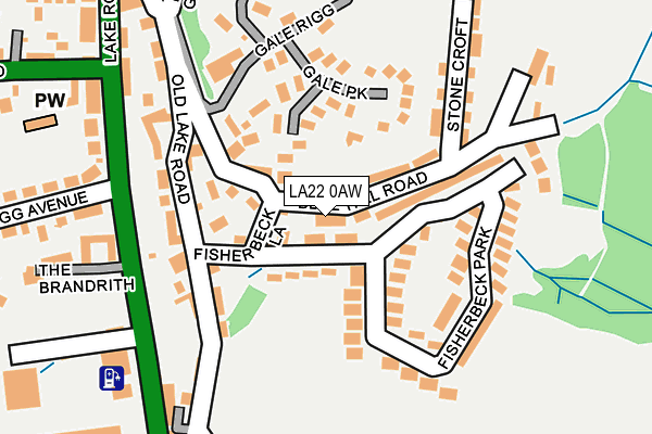 LA22 0AW map - OS OpenMap – Local (Ordnance Survey)