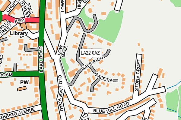 LA22 0AZ map - OS OpenMap – Local (Ordnance Survey)