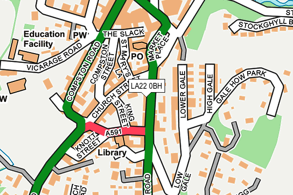 LA22 0BH map - OS OpenMap – Local (Ordnance Survey)