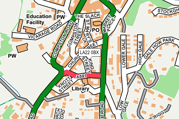 LA22 0BX map - OS OpenMap – Local (Ordnance Survey)