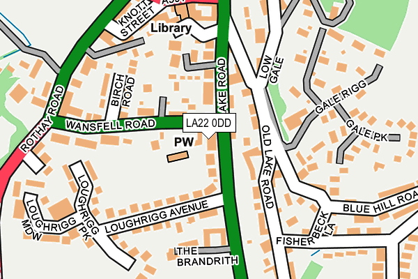 LA22 0DD map - OS OpenMap – Local (Ordnance Survey)