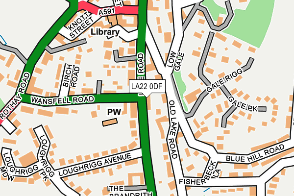 LA22 0DF map - OS OpenMap – Local (Ordnance Survey)