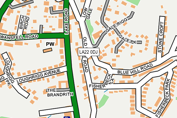 LA22 0DJ map - OS OpenMap – Local (Ordnance Survey)