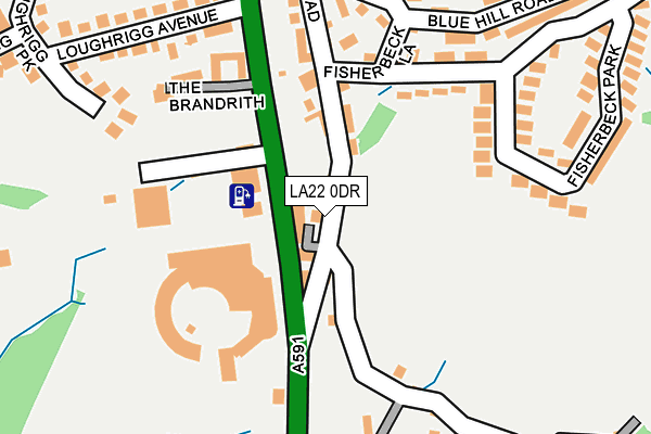 LA22 0DR map - OS OpenMap – Local (Ordnance Survey)