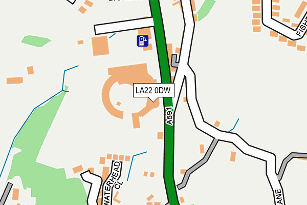 LA22 0DW map - OS OpenMap – Local (Ordnance Survey)