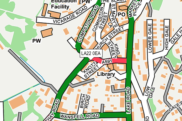 LA22 0EA map - OS OpenMap – Local (Ordnance Survey)