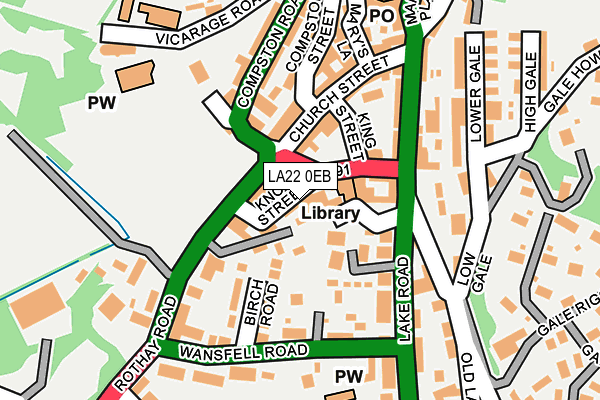 LA22 0EB map - OS OpenMap – Local (Ordnance Survey)