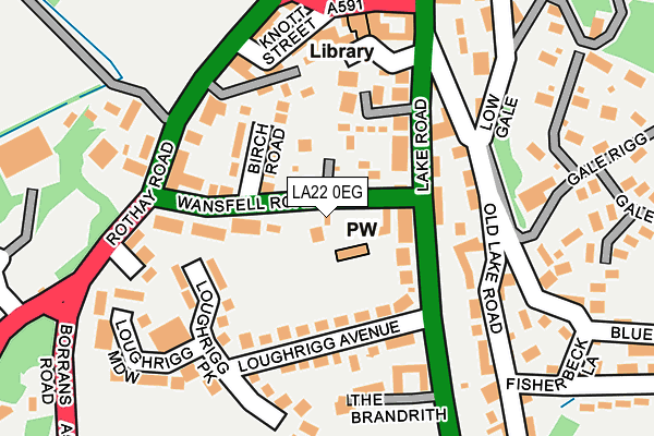 LA22 0EG map - OS OpenMap – Local (Ordnance Survey)