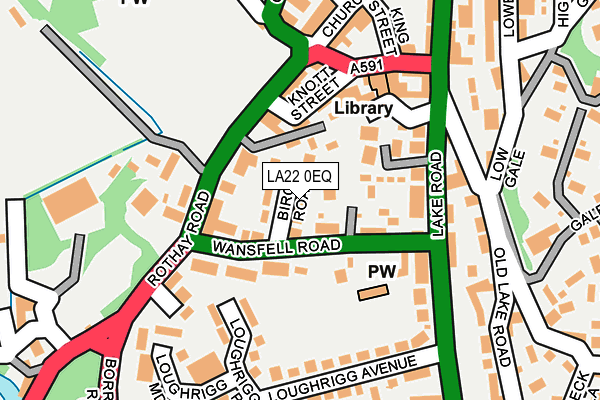 LA22 0EQ map - OS OpenMap – Local (Ordnance Survey)