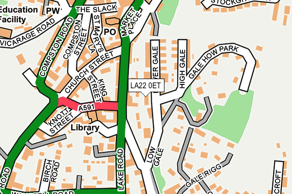 LA22 0ET map - OS OpenMap – Local (Ordnance Survey)