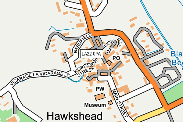 LA22 0PA map - OS OpenMap – Local (Ordnance Survey)