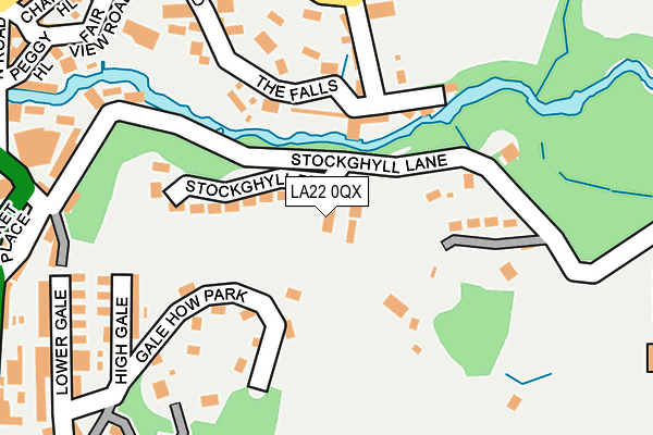 LA22 0QX map - OS OpenMap – Local (Ordnance Survey)
