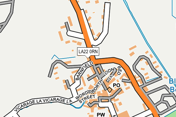 LA22 0RN map - OS OpenMap – Local (Ordnance Survey)