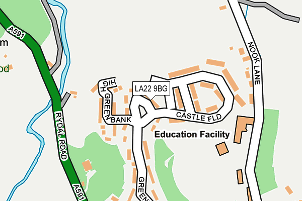 LA22 9BG map - OS OpenMap – Local (Ordnance Survey)