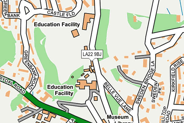 LA22 9BJ map - OS OpenMap – Local (Ordnance Survey)