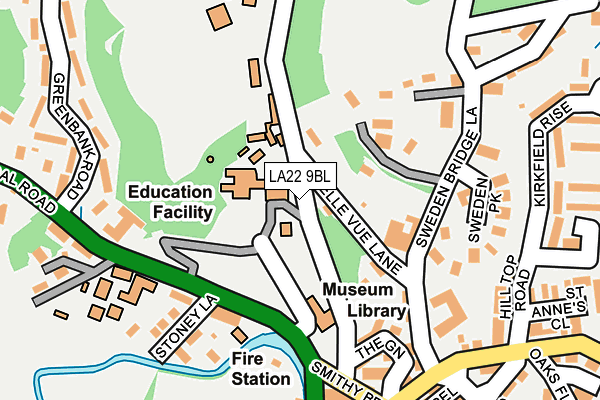 LA22 9BL map - OS OpenMap – Local (Ordnance Survey)