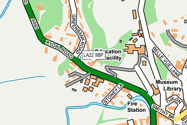 LA22 9BP map - OS OpenMap – Local (Ordnance Survey)