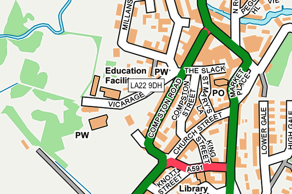 LA22 9DH map - OS OpenMap – Local (Ordnance Survey)