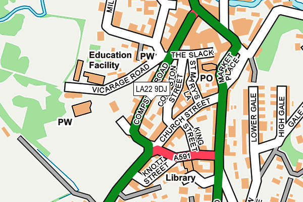 LA22 9DJ map - OS OpenMap – Local (Ordnance Survey)