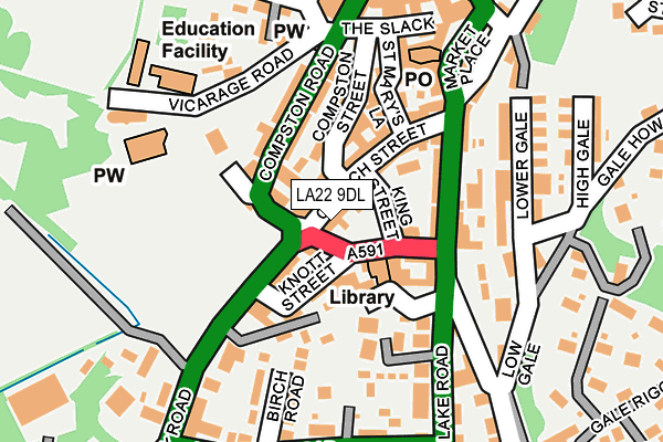 LA22 9DL map - OS OpenMap – Local (Ordnance Survey)