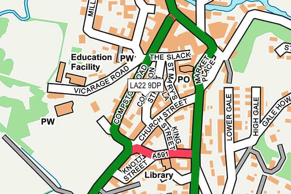 LA22 9DP map - OS OpenMap – Local (Ordnance Survey)