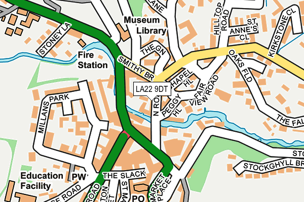LA22 9DT map - OS OpenMap – Local (Ordnance Survey)