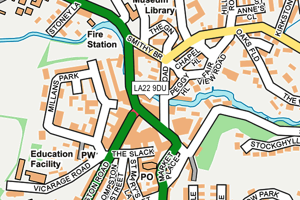 LA22 9DU map - OS OpenMap – Local (Ordnance Survey)