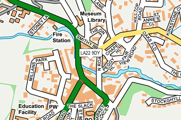 LA22 9DY map - OS OpenMap – Local (Ordnance Survey)