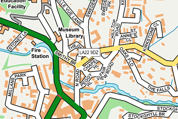 LA22 9DZ map - OS OpenMap – Local (Ordnance Survey)