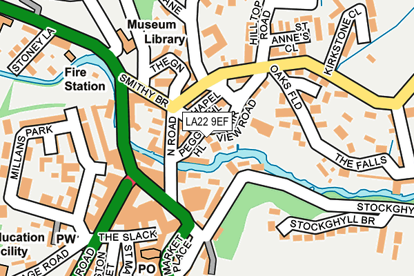 LA22 9EF map - OS OpenMap – Local (Ordnance Survey)