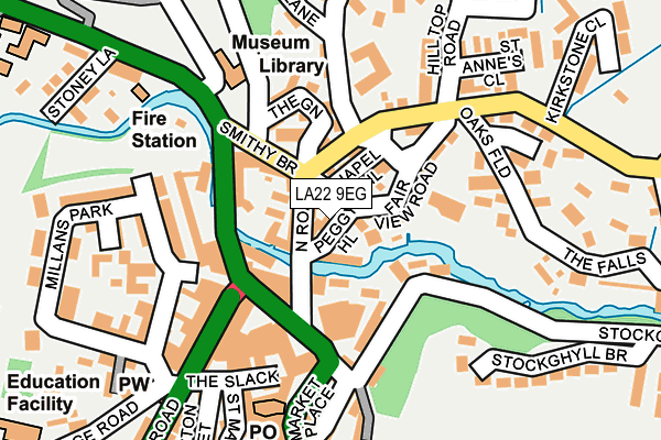 LA22 9EG map - OS OpenMap – Local (Ordnance Survey)