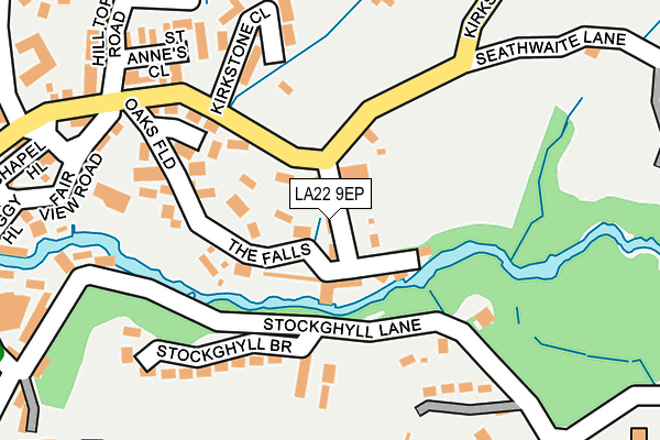 LA22 9EP map - OS OpenMap – Local (Ordnance Survey)